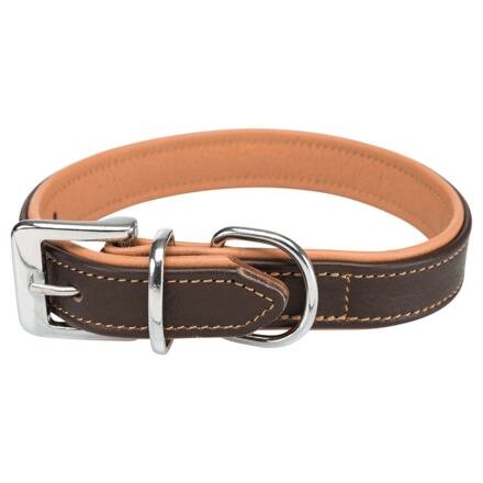 Obojek ACTIVE COMFORT kožený, M: 37-44 cm/25 mm, hnědá/světlehnědá