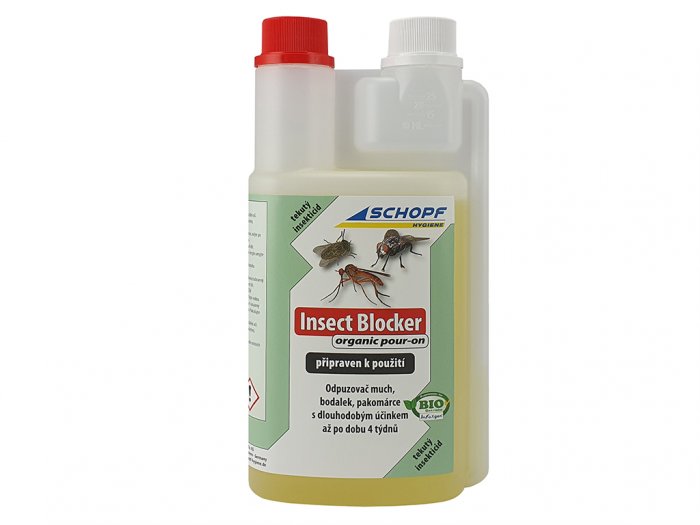 BIO roztok k odpuzování much SCHOPF INSECT BLOCKER ORGANIC POUR-ON 500ml