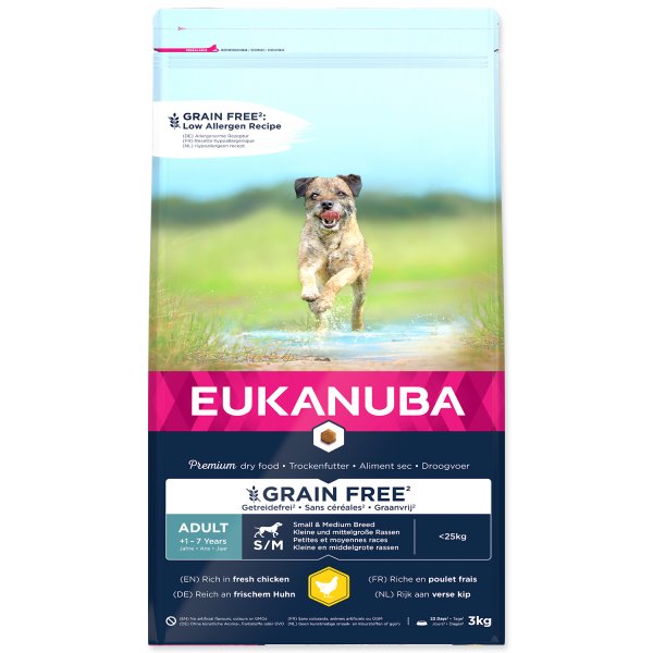 EUKANUBA Adult Small & Medium Grain Free Chicken 3kg