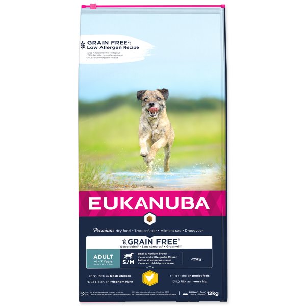 EUKANUBA Adult Small & Medium Grain Free Chicken 12kg