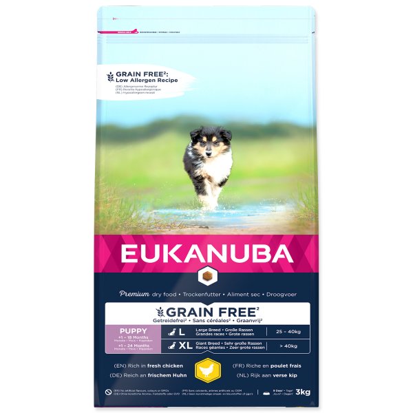 EUKANUBA Puppy & Junior Large Grain Free Chicken 3kg