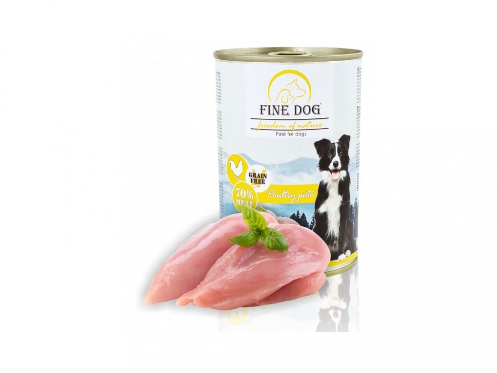 Fine Dog FoN konzerva pro psy drůbeží 70% masa Paté 400g