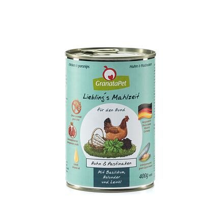 GranataPet Kuře & pastinák s bazalkou, bezinkou a lněným olejem balení 400 g