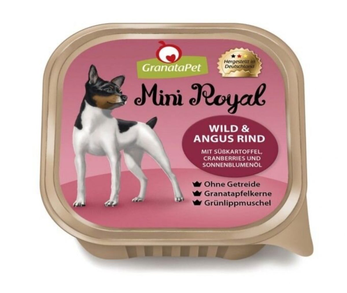 GranataPet Mini Royal Zvěřina & hovězí se sladkými bramborami, brusinkami a slunečnicovým olejem balení 150 g