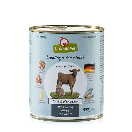 GranataPet Telecí & zajíc s cuketou, dýní a lněným olejem balení 400 g