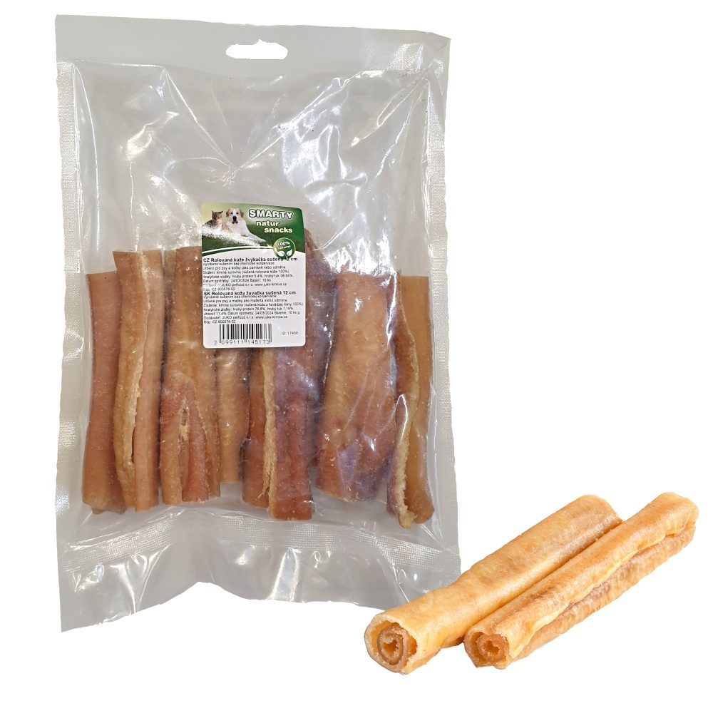 Kůže z hovězí hlavy sušená SMARTY 15 cm (100 g)