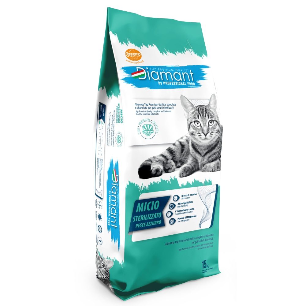 Diamant Cat Micio Sterilised Modrá ryba 15 kg