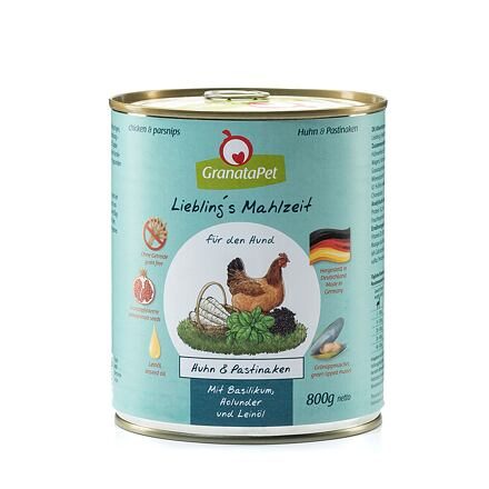 GranataPet Kuře & pastinák s bazalkou, bezinkou a lněným olejem balení 800 g