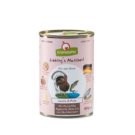 GranataPet Losos & krůta s bramborami, šípky, petrželí a pupalkovým olejem balení 400 g