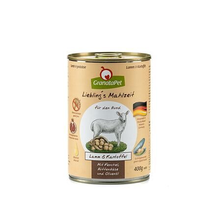 GranataPet Jehněčí s bramborami, fenyklem, tvarohem a olivovým olejem balení 400 g