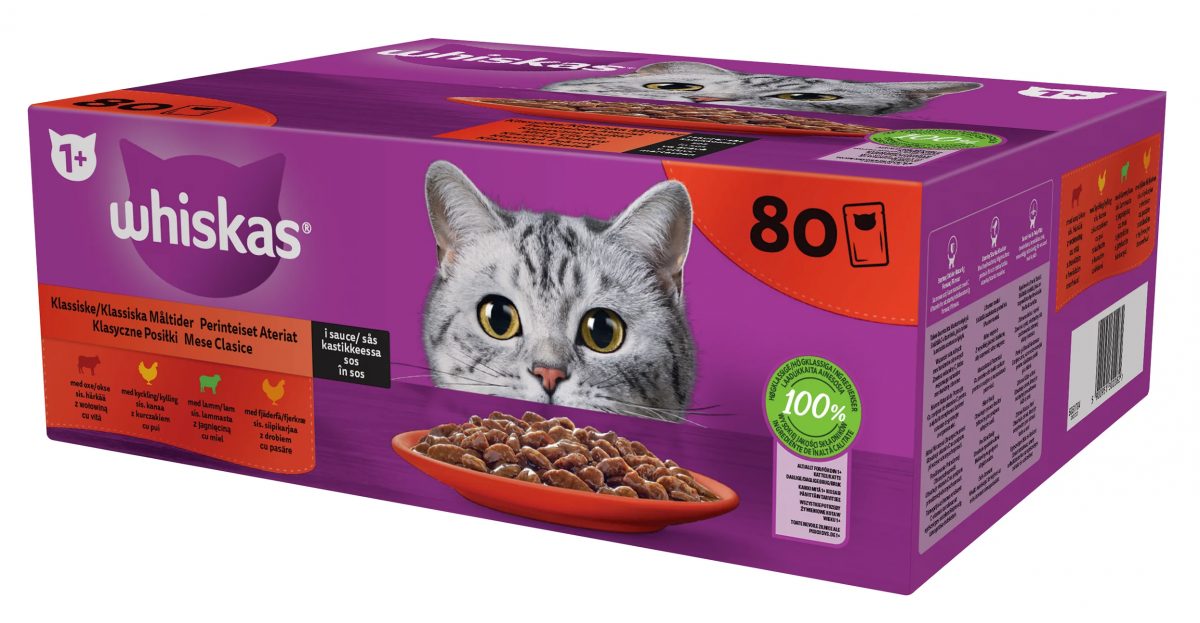 Whiskas kapsičky klasický výběr ve šťávě pro dospělé kočky 80 x 85 g