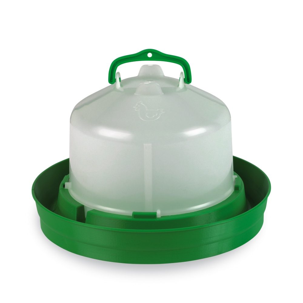 Závěsná klobouková napáječka pro drůbež, zelená 5 l