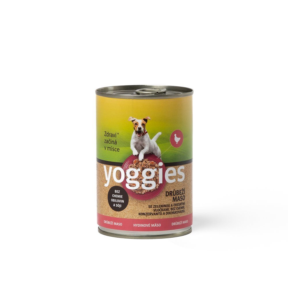 Yoggies s drůbežím masem s ovesnými vločkami a zeleninou 400 g