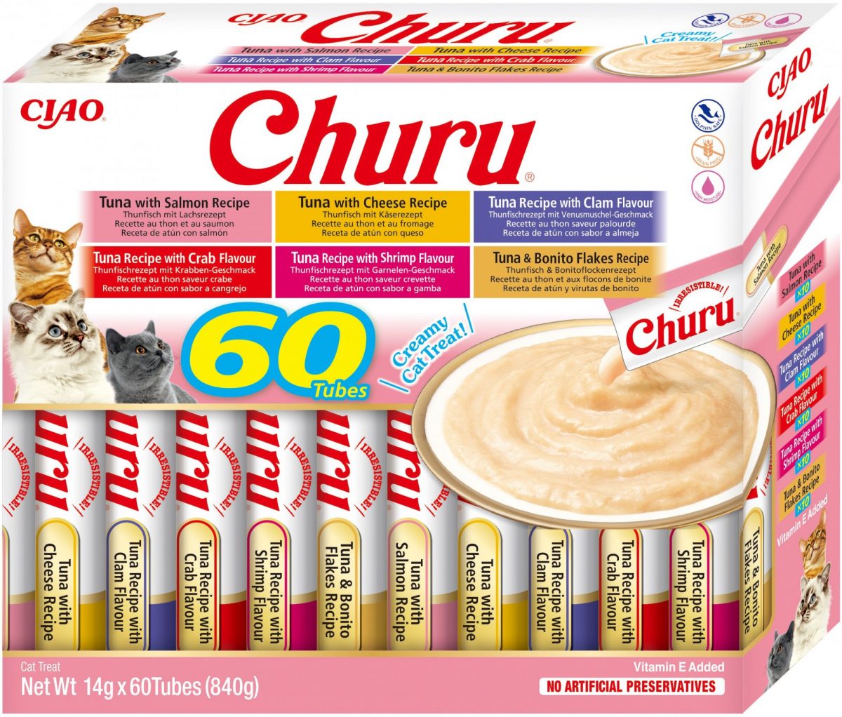 Inaba Churu cat snack tuňák mix multipack 60x 14g
