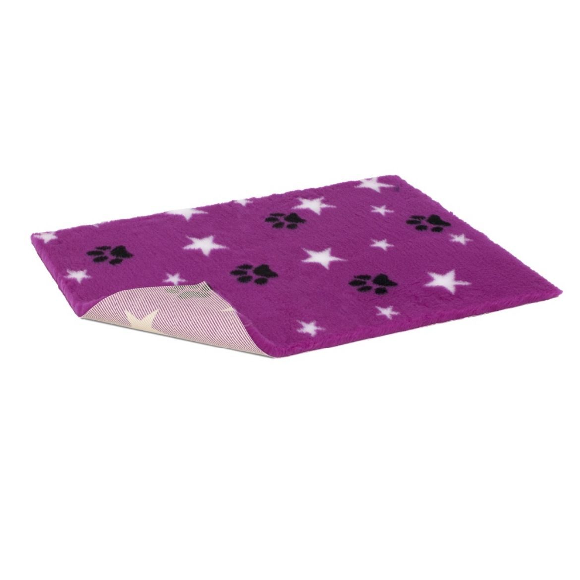 Vetbed protiskluz / Drybed purpurový packa a hvězda 75 x 50 cm, vlas 30 mm