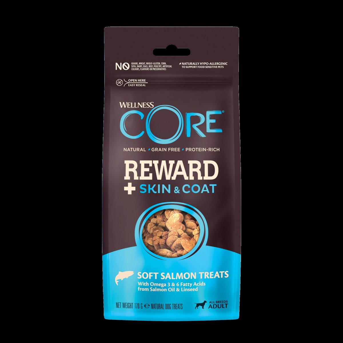 Wellness Core Dog Reward Adult Skin and Coat losos 170g