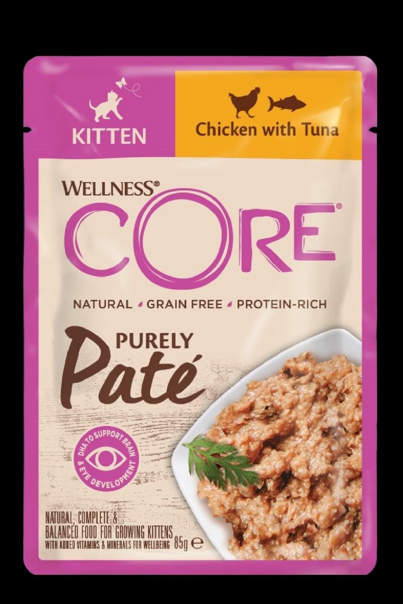 Kapsička Wellness Core Cat Paté pro koťata, kuře a tuňák 85g