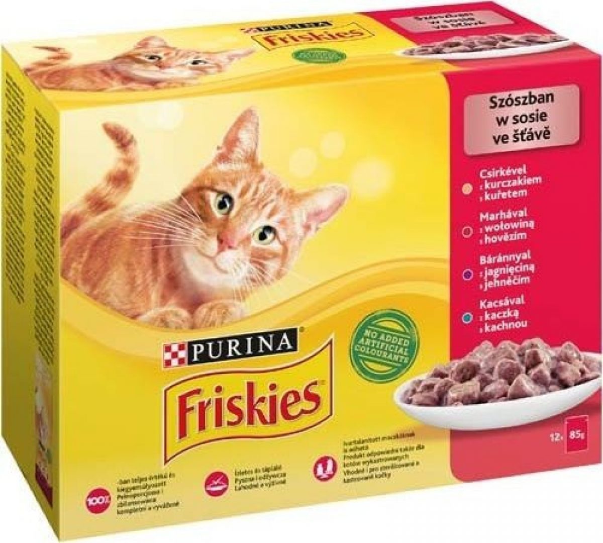 Friskies Cat kuře hovězí jehněčí a kachna ve šťávě 12 x 85 g/kachna ve šťávě