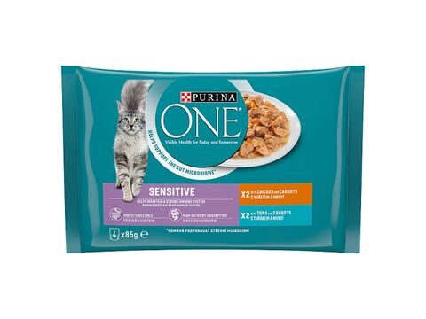 PURINA ONE Multipack 4x85g SENSITIVE minifiletky s kuřetem
