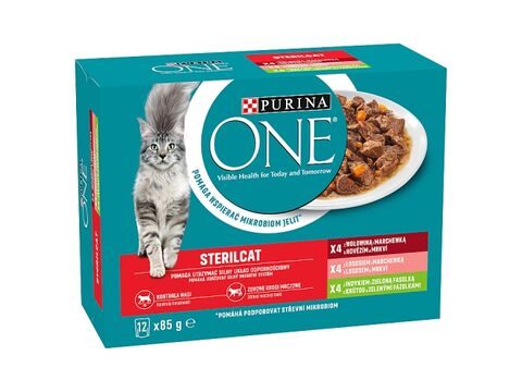 PURINA ONE Multipack 12x85g STERILCAT minifiletky s hovězím a mrkví