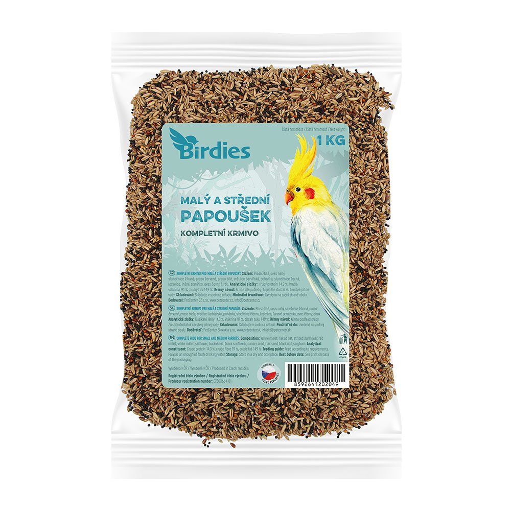 Birdies krmivo standard pro malé a střední papoušky 1kg