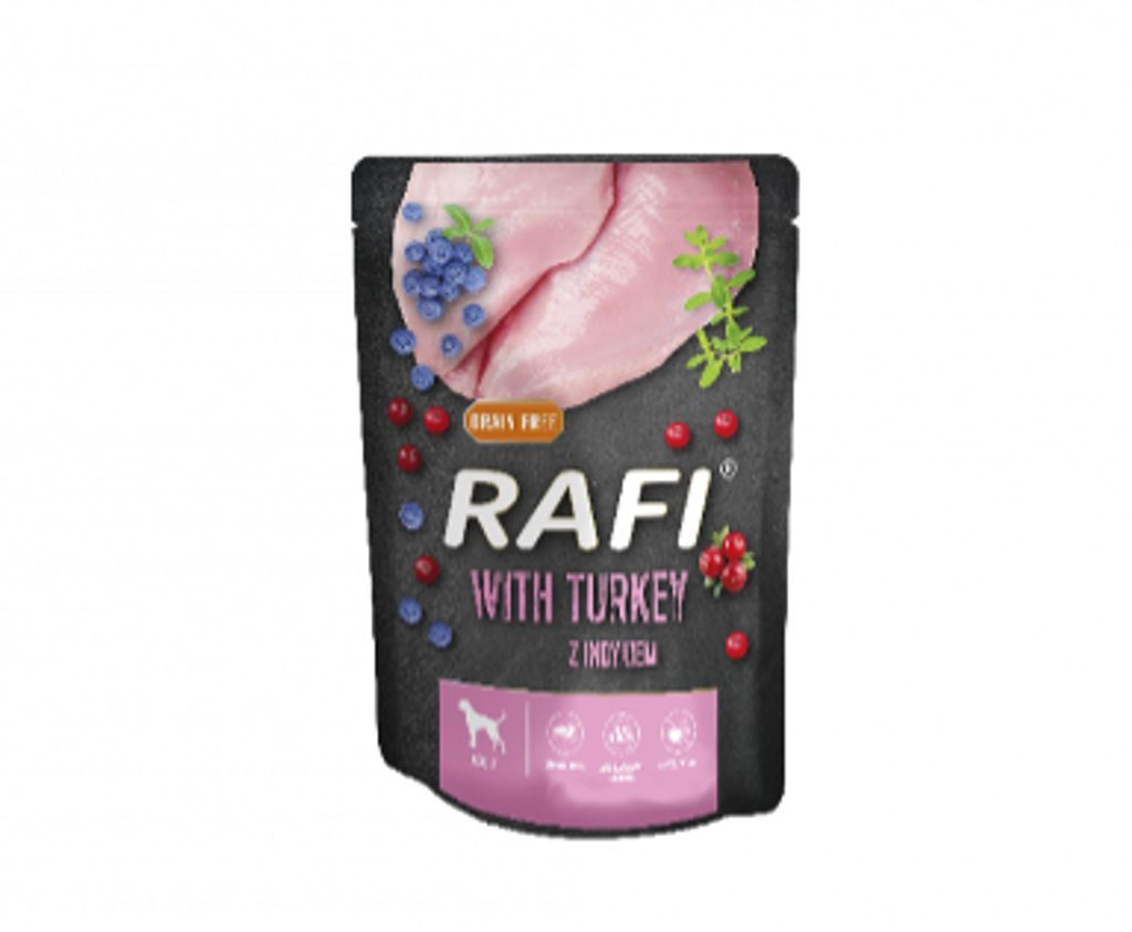 RAFI s krůtím masem pro psy - kapsička 300g