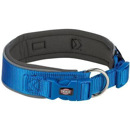 PREMIUM obojek extra široký, XS-S: 27-35 cm/25 mm, královská modrá/grafit
