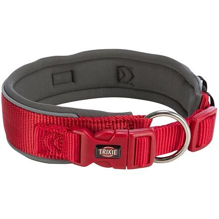 PREMIUM obojek extra široký, červená/grafit S-M: 33-42 cm/35 mm