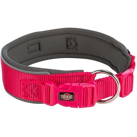 PREMIUM obojek extra široký, fuchsia/grafit L: 46-55 cm/50 mm