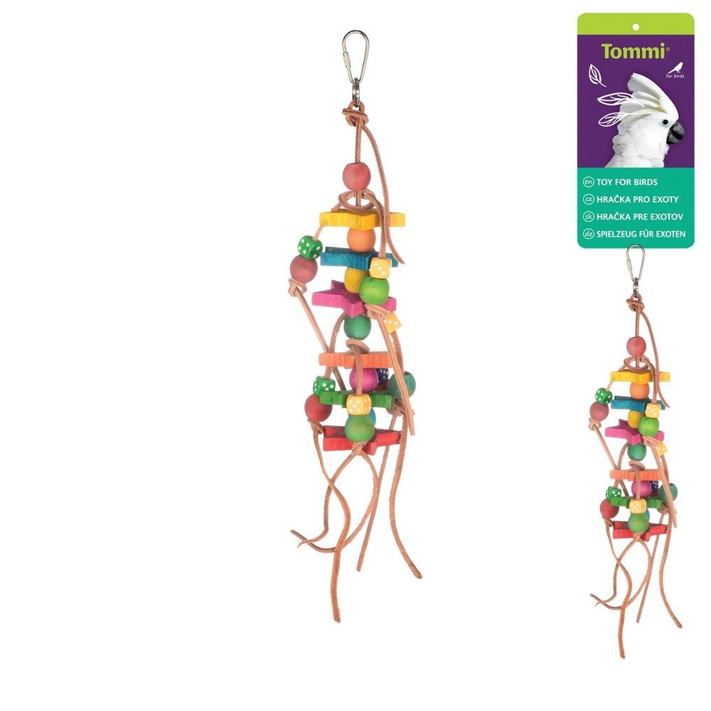 Dřevěná hračka pro exoty s korálky