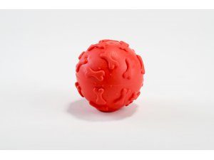 Balónek s kostičkami červený   TPR 6cm (50/1)