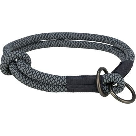 Soft Rope kulatý polostahovací obojek, černá/šedá S-M: 40 cm/ 10 mm
