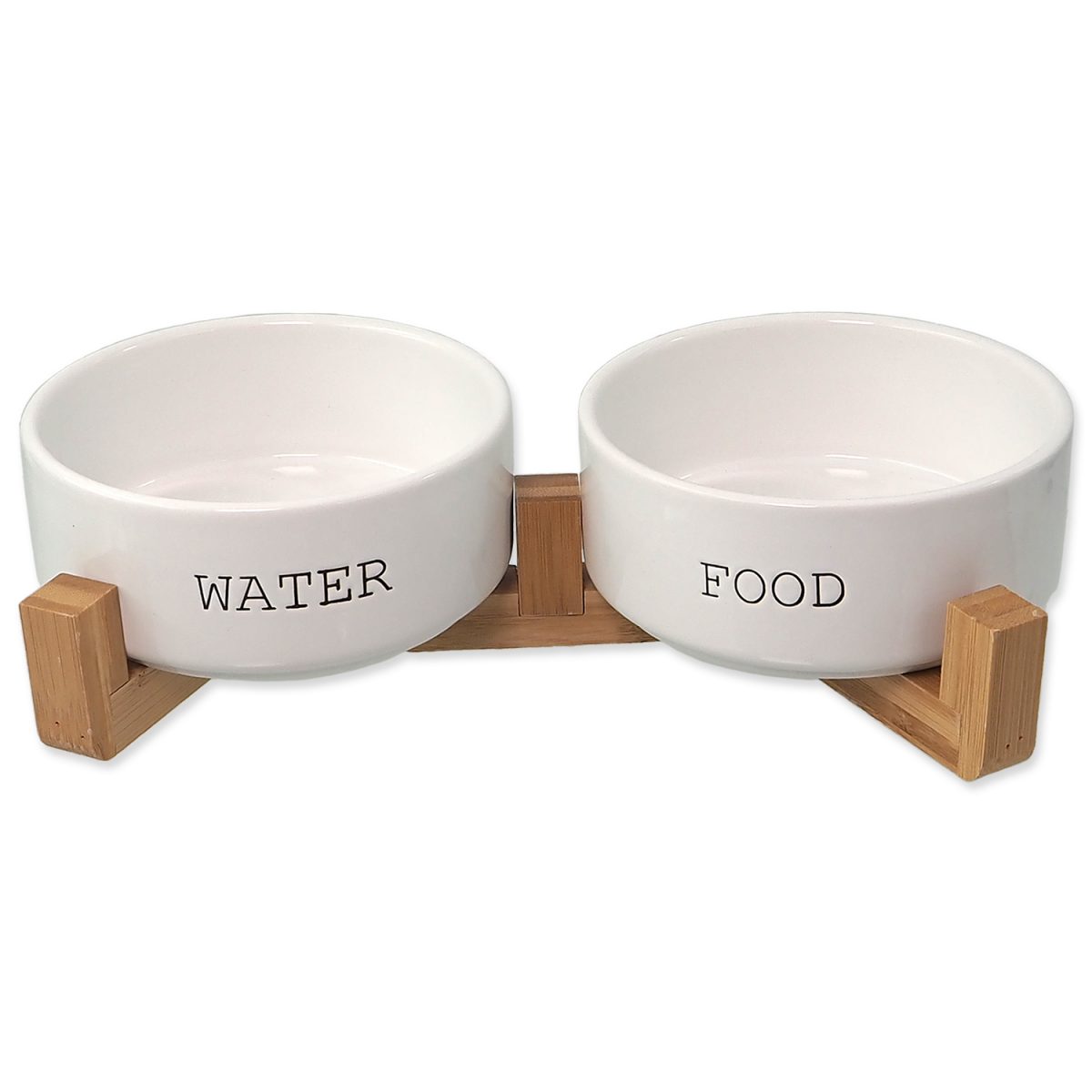 Set DOG FANTASY misky keramické se stojanem bílé 2x 13 x 5,5 cm 400ml