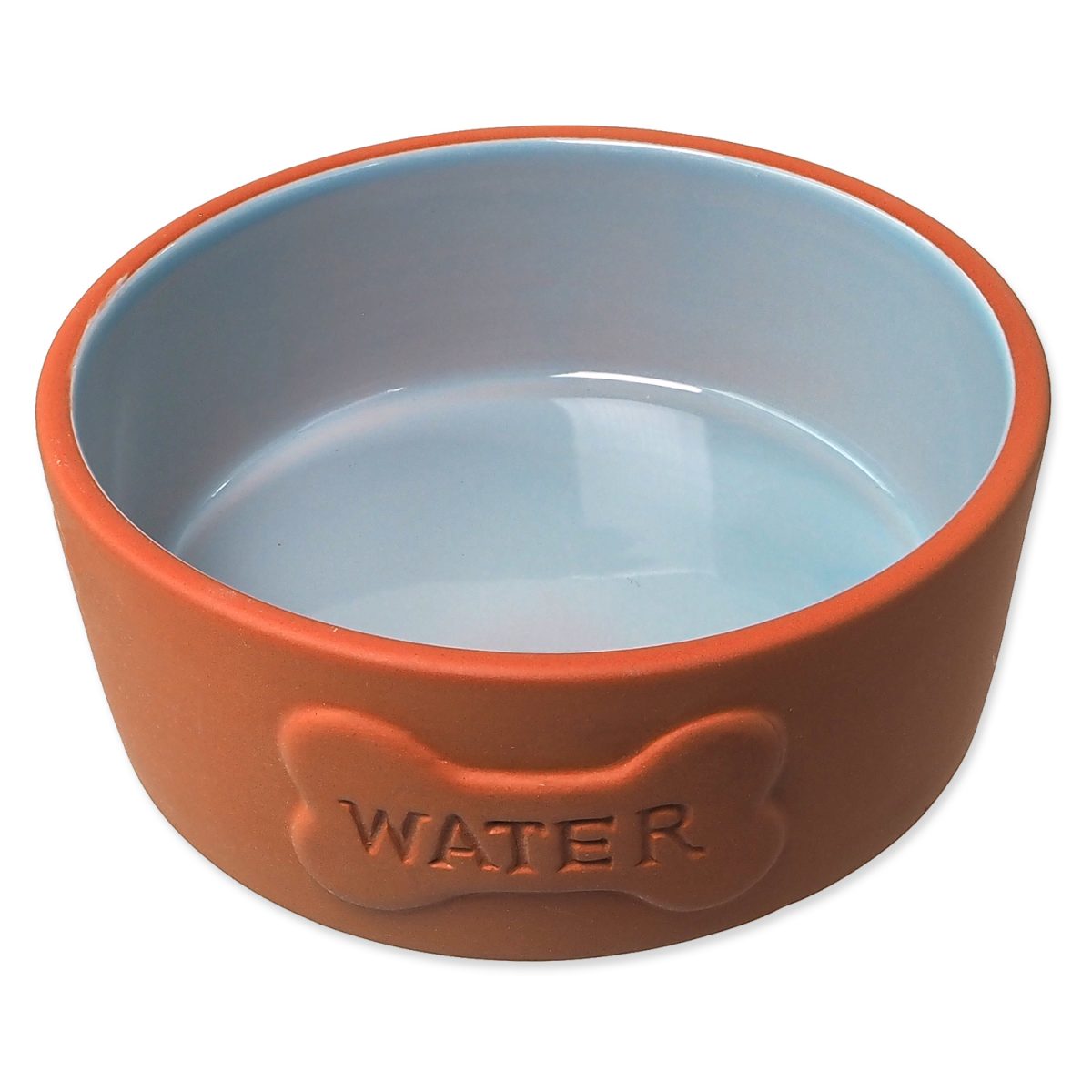 Miska DOG FANTASY keramická cihlová s modrou glazurou WATER 13 x 5 cm 350ml