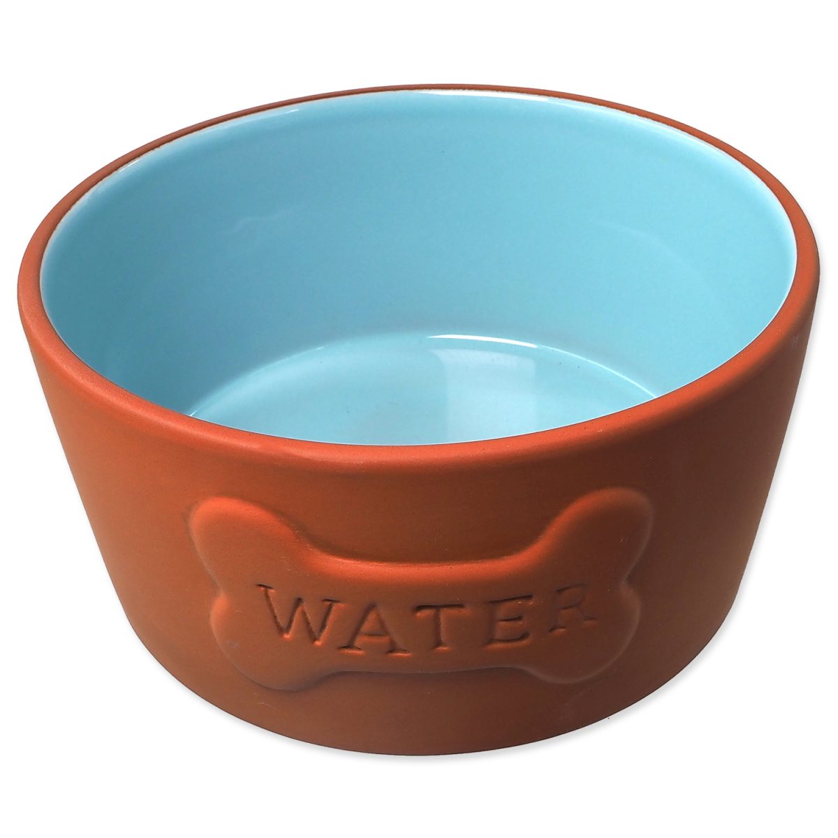 Miska DOG FANTASY keramická cihlová s modrou glazurou WATER 16,5 x 8 cm 750ml