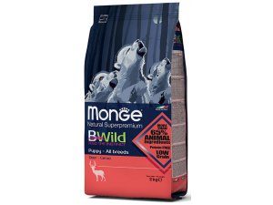 MONGE BWILD Dog - Low Grain - Srnčí, Puppy & junior 12kg  31/18 chovatelské balení