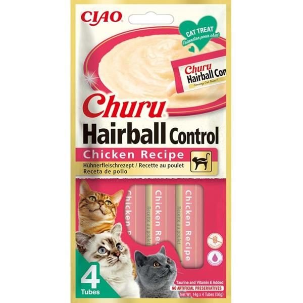 Churu Cat Hairball Chicken Recipe 4x14g