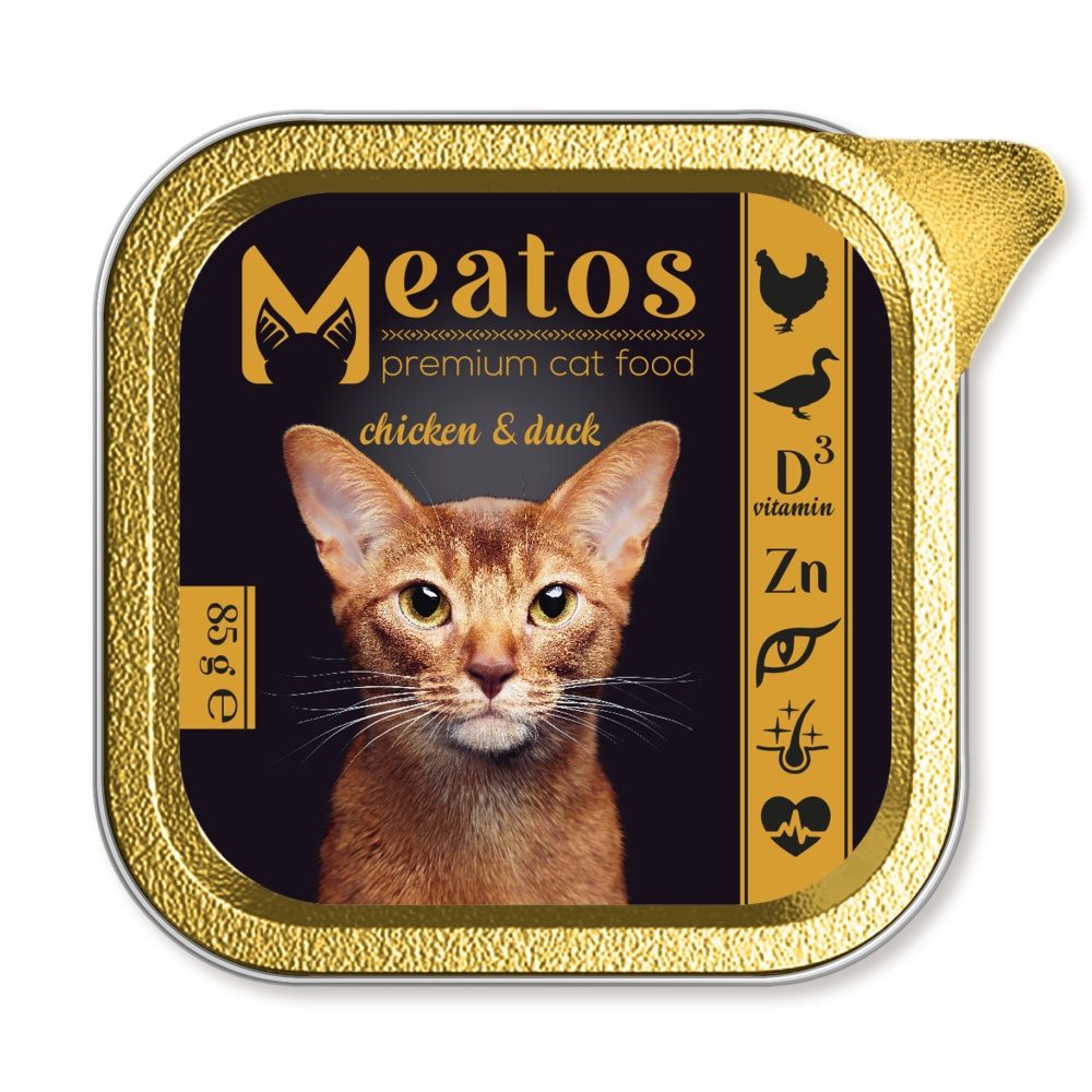 Meatos Cat Chicken & Duck kousky v omáčce 85 g