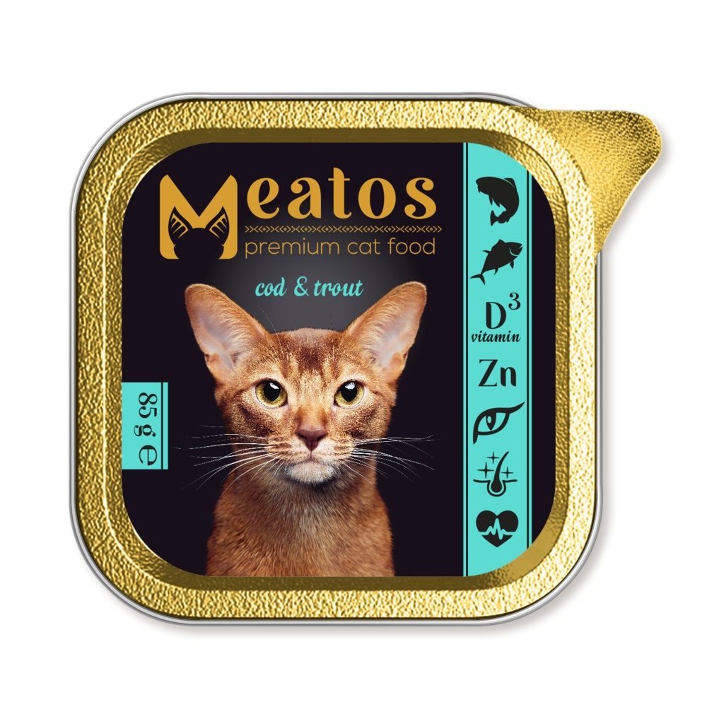 Meatos Cat Cod & Trout kousky v omáčce 85 g