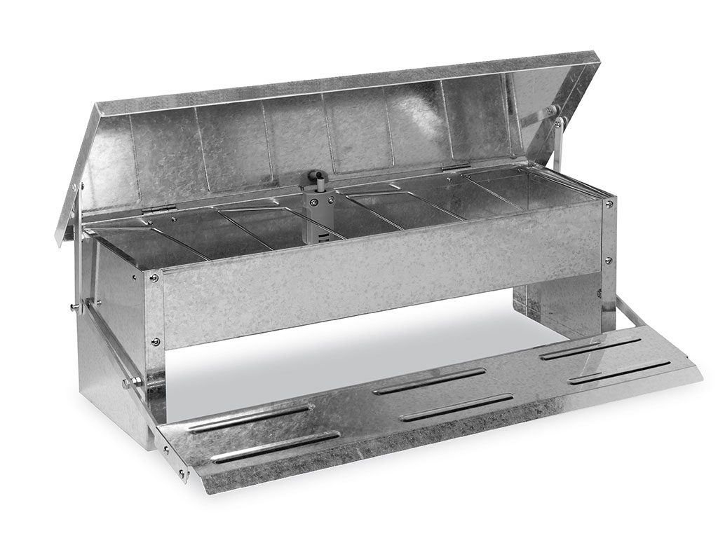 Nášlapné žlabové krmítko pro slepice pozinkované GAUN 11345 - 5 kg