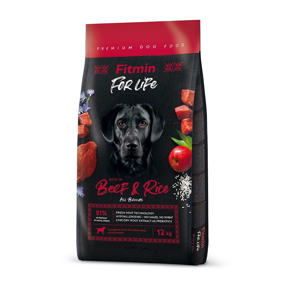 Fitmin For Life Beef & Rice kompletní 12 kg