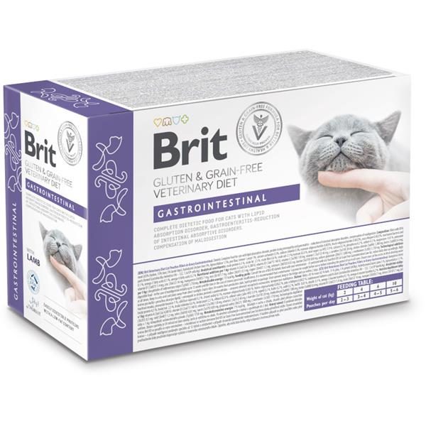 Brit Veterinary Diet Cat Pouch fillets in Gravy Gastrointestinal 12x85 g