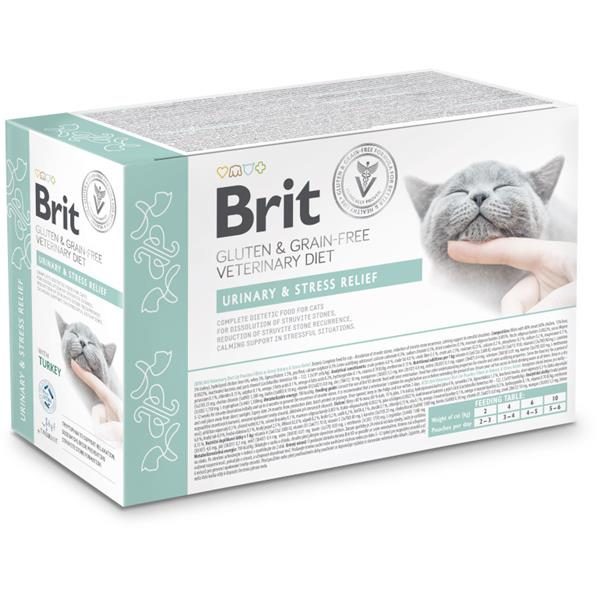 Brit Veterinary Diet Cat Pouch fillets in Gravy Urinary & Stress Relief 12x 85 g
