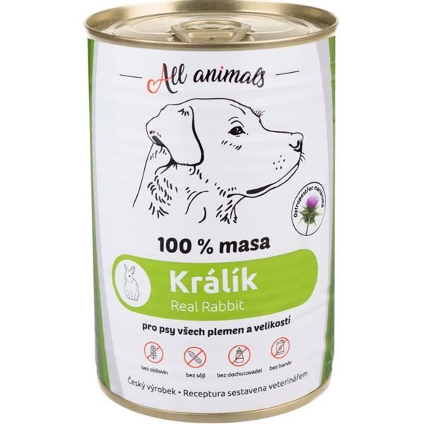 ALL ANIMALS konz. pro psy králík mletý 400g