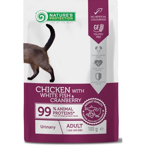 Natures Protection Cat kaps. Urinary White Fish and Cranberry 100g