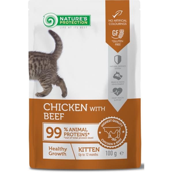 Nature´s Protection Cat Kitten Chicken and Beef 100 g