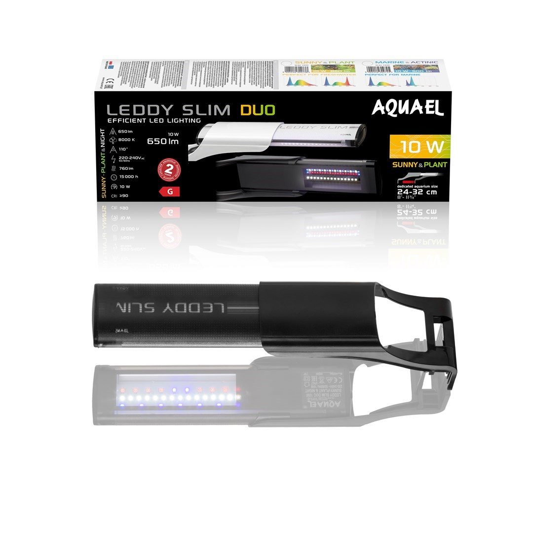 Aquael LEDDY SLIMDUO 10W SUNNY PLANT&NIGHT BLACK