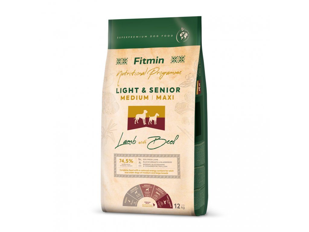 Fitmin dog medium maxi light senior lamb beef - 12 kg