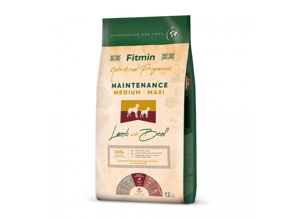 Fitmin dog medium maxi maintenance lamb beef - 12 kg