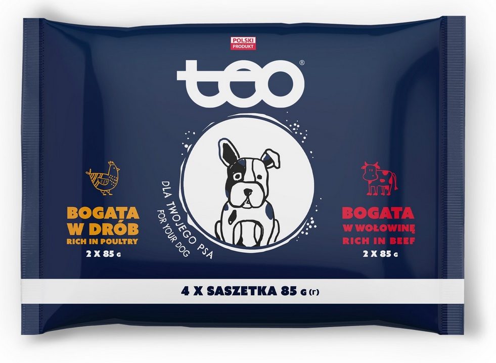 TEO kapsička pes pack 4x85g 2xdrůbeží,2xhovězí